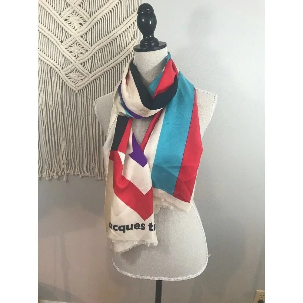 Jacques Tiffeau Vintage Rare silk Scarf